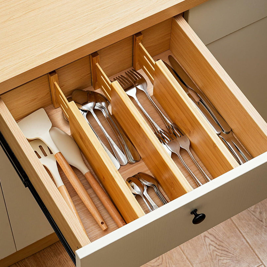 Fabsome Dresser Drawer Organizers 6 Pack, 4.65'' High Adjustable from 17-22‘’