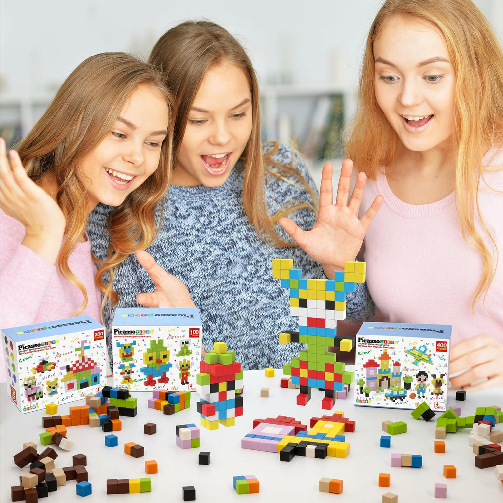 Picasso Cubes 0.5” Pixel Magnetic Puzzle Cube 200 Piece Mix & Match Sensory Toys