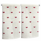 YIXAXKAO 2 Pieces Valentine's Day Hand Towels for Bathroom Red Pink Heart Cotton