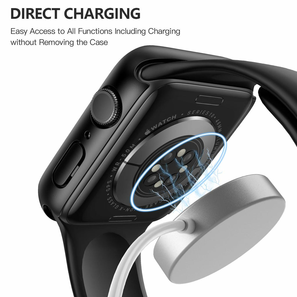 Misxi 2 Pack Tempered Glass Case Compatible for Apple Watch Series 11 (2025)