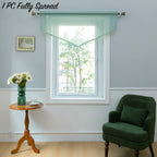PearAge Beaded Sheer Valance Curtains for Living Room,Rod Pocket Farmhouse