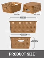 WYT 6-Pack Plastic Small Shelf Storage Weave Baskets Organizing for Cabinets and