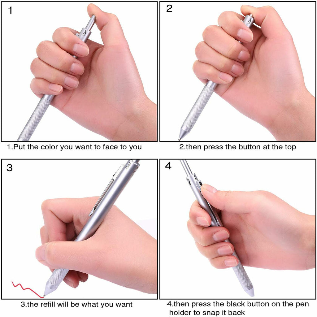 DUNBONG 4 in 1 Multicolor pen, Metal Cased Multifunction Pen, 0.5mm Mechanical