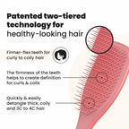 OPEN BOX- Tangle Teezer Ultimate Detangler Curly Hair Brush, Dry & Wet