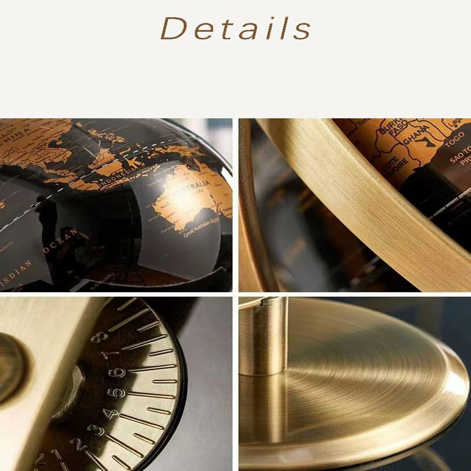 World Globe with Rotating Stainless Steel Stand for Adults - Elegant Adult Home