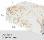 Sorarto Luxury Keepsake Gift Box  13.5" x 9" x 4.3" Gold Floral Decorative Boxes