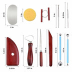 Blisstime 18PCS Clay Sculpting Tools, Basic Clay Pottery Carving Tool Kit with