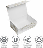 Sorarto Luxury Keepsake Gift Box  13.5" x 9" x 4.3" Gold Floral Decorative Boxes