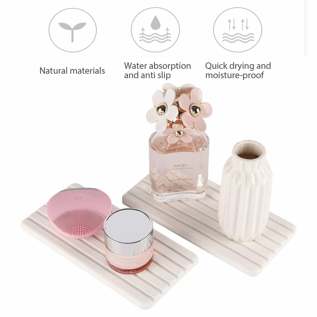 NiuYichee 2 PCS Water Absorbent diatomite Coasters, 8.3" x 4" Water Absorbing