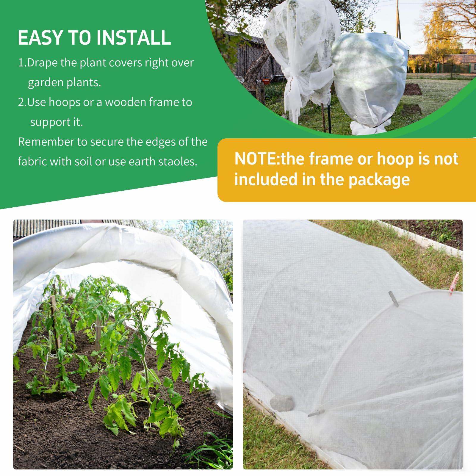 GUKULIVEL Plant Covers Freeze Protection, 10x50ft Green Frost Blanket for