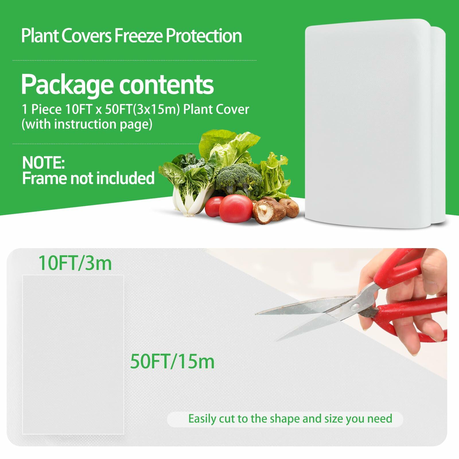 GUKULIVEL Plant Covers Freeze Protection, 10x50ft Green Frost Blanket for