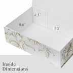 Sorarto Luxury Keepsake Gift Box  13.5" x 9" x 4.3" Gold Floral Decorative Boxes