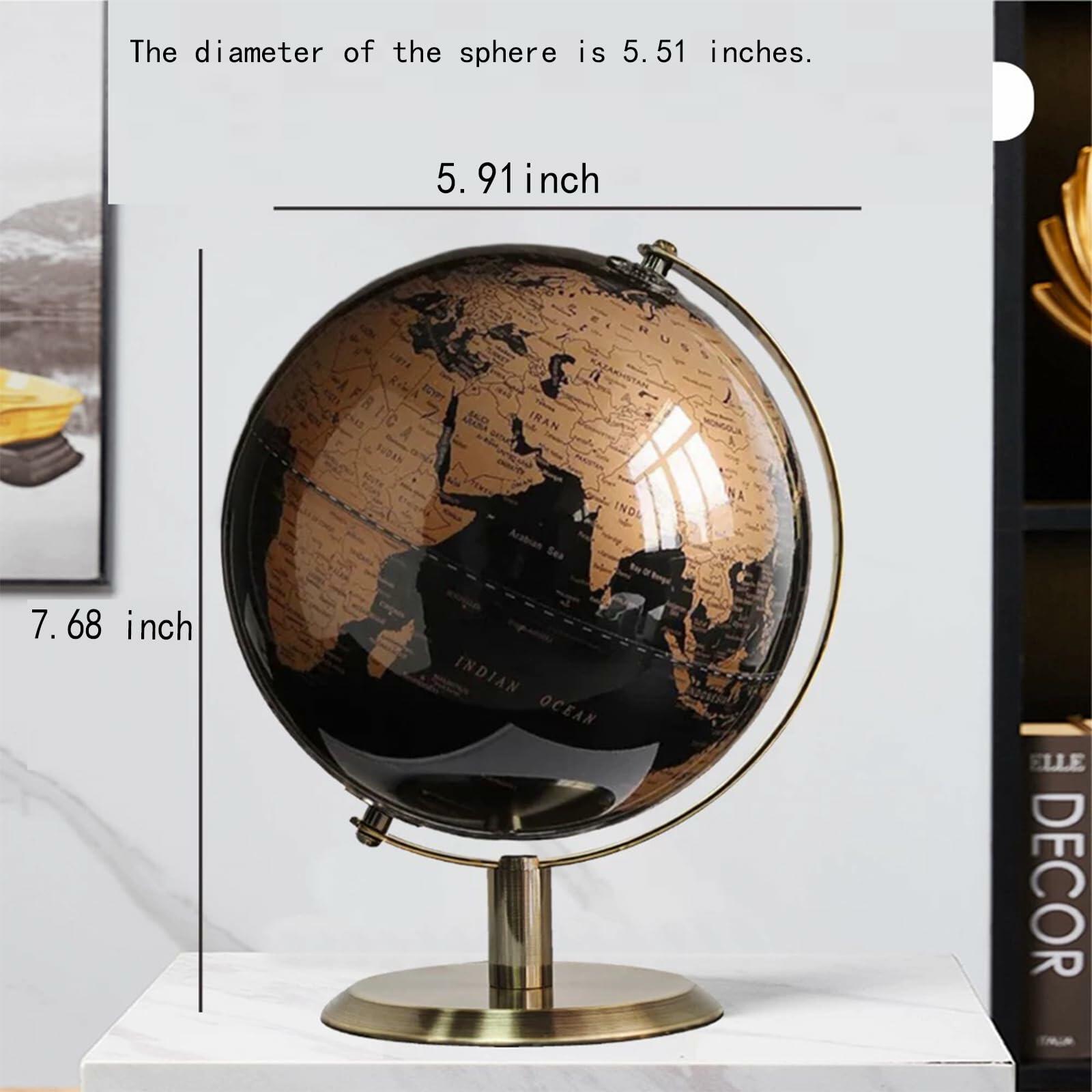 World Globe with Rotating Stainless Steel Stand for Adults - Elegant Adult Home