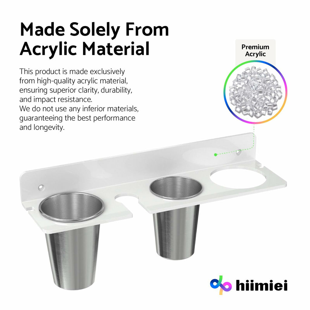 HIIMIEI Hair Tool Organizer Wall Mount, White Acrylic Hot Tool Holder with