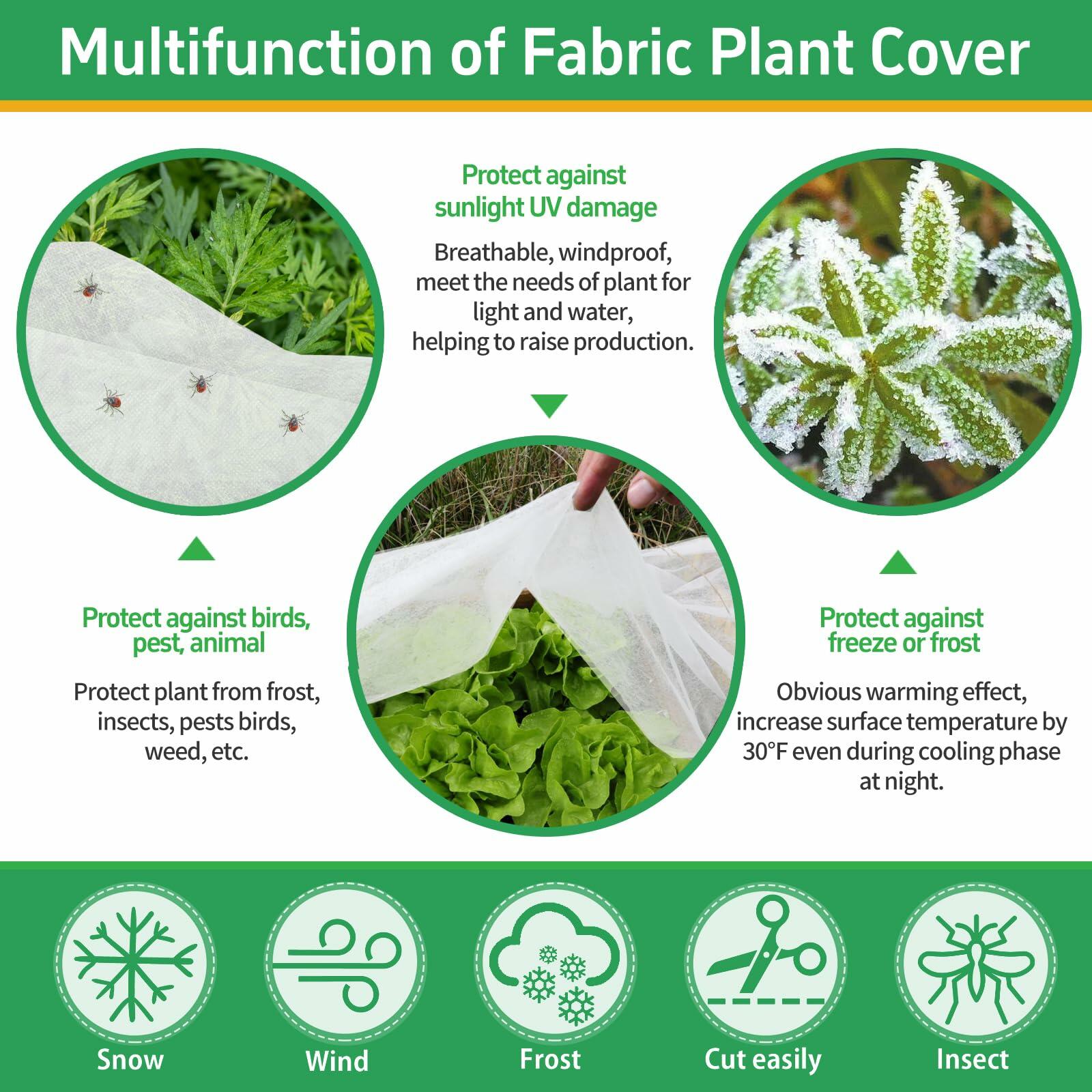 GUKULIVEL Plant Covers Freeze Protection, 10x50ft Green Frost Blanket for