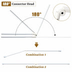 Lcokeiy White Steel Corner Curtain Rod, 30-136 Inch, Adjustable, Wall Mounted,