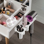 HIIMIEI Hair Tool Organizer Wall Mount, White Acrylic Hot Tool Holder with