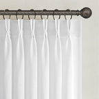 Topfinel Beige White White Linen Curtains 96 Inches Long for Living Room,Pinch