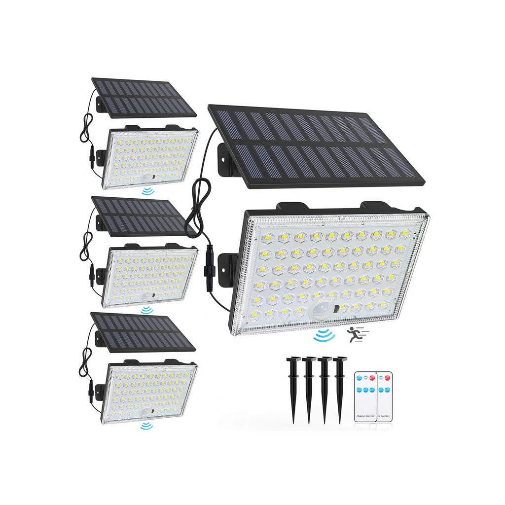 4 PACK LumiZen Outdoor Solar Lights, Split Solar Motion Sensor Outdoor Lights
