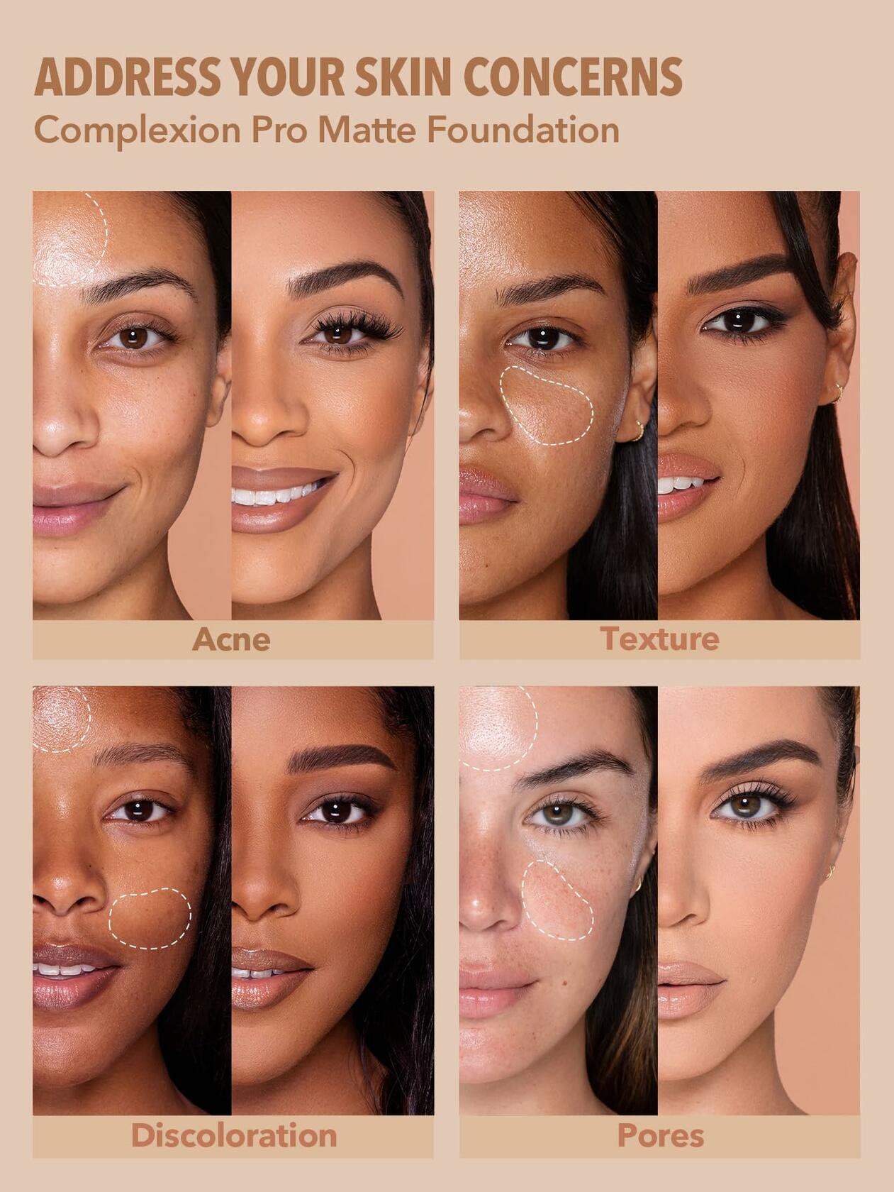 SHEGLAM Full Coverage Foundation Makeup Long Lasting Waterproof Matte Dewy