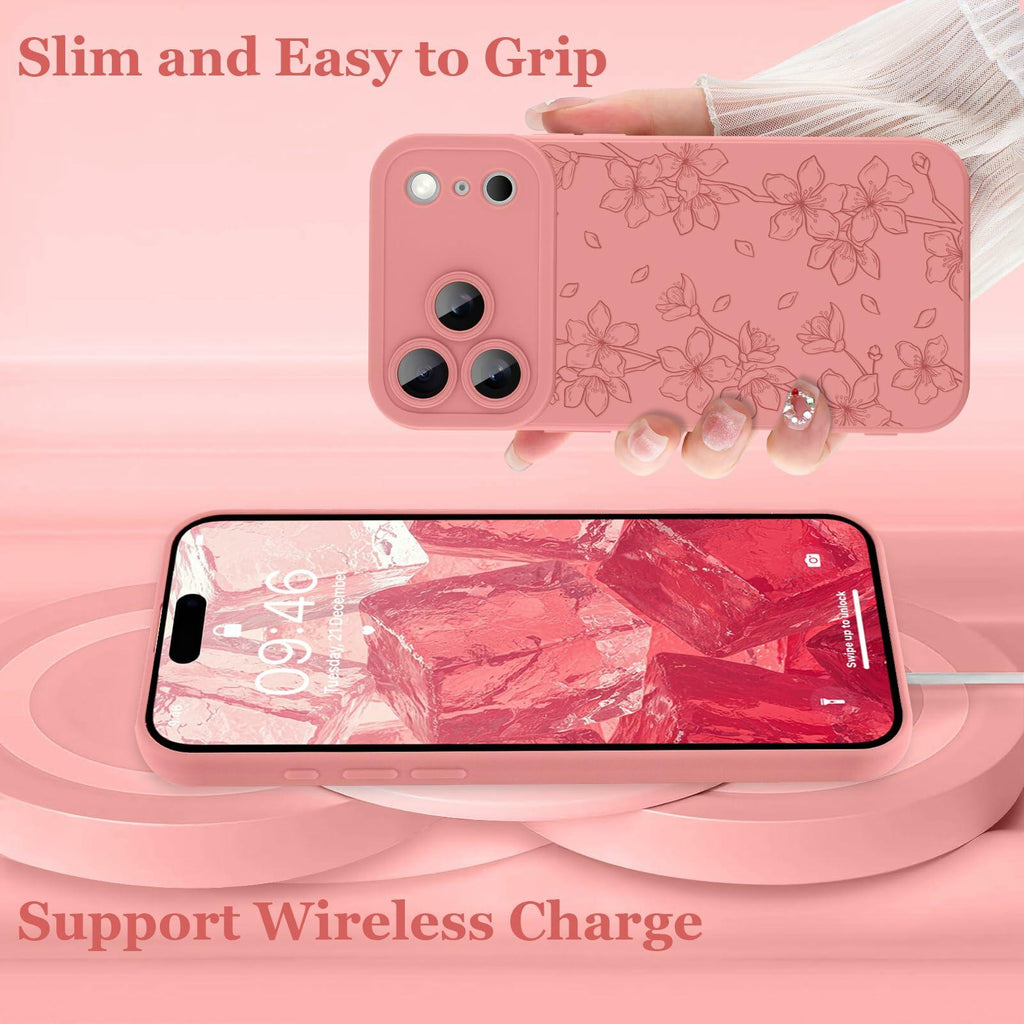 ZIYE Compatible with iPhone 17 Pro Max Case Flower Floral Pattern for Women