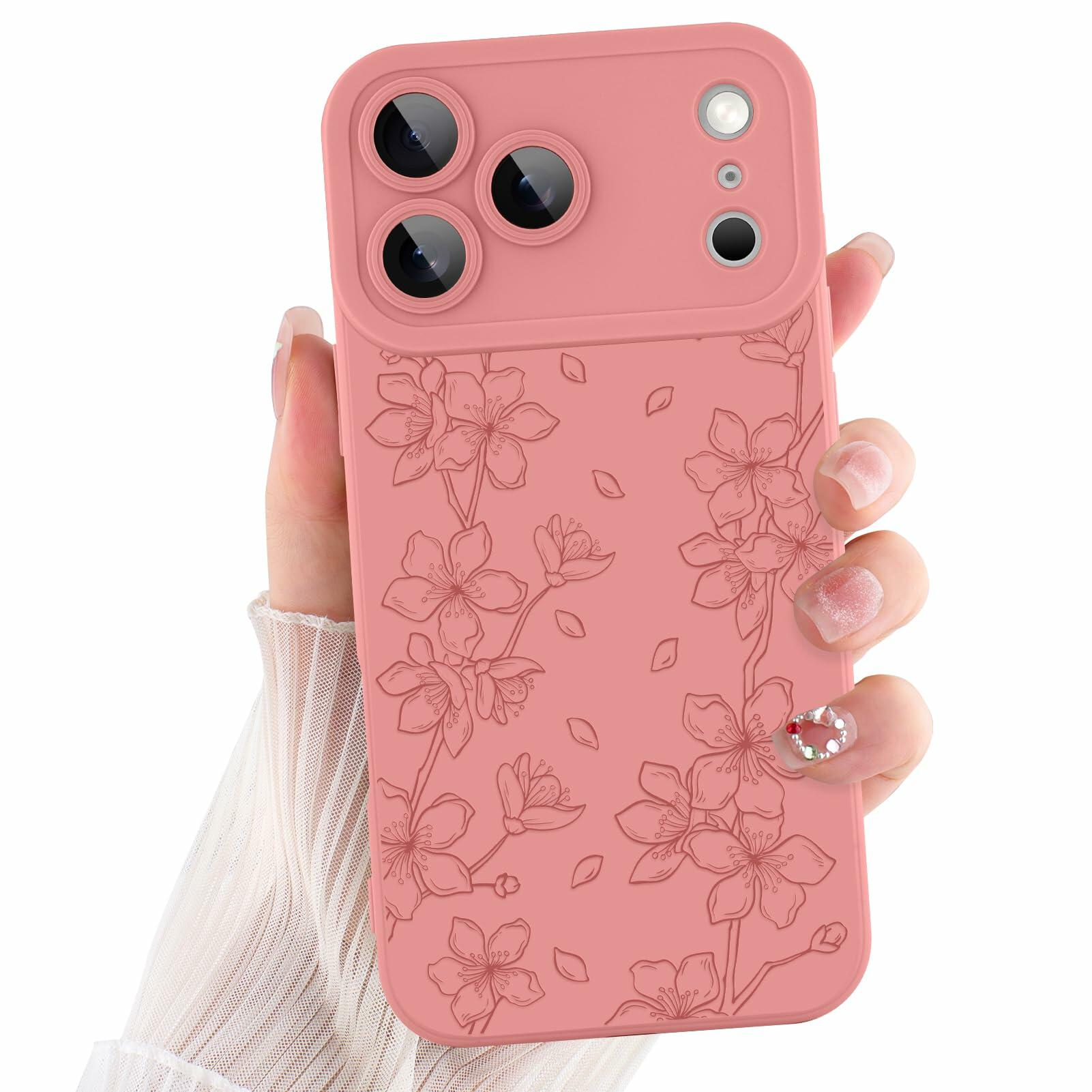 ZIYE Compatible with iPhone 17 Pro Max Case Flower Floral Pattern for Women