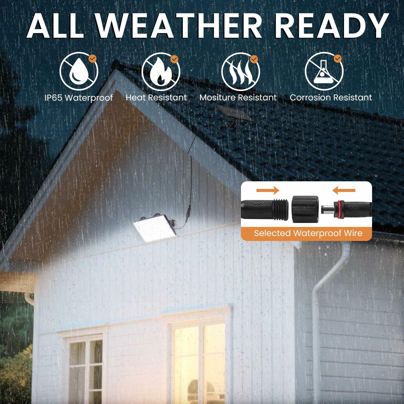 4 PACK LumiZen Outdoor Solar Lights, Split Solar Motion Sensor Outdoor Lights