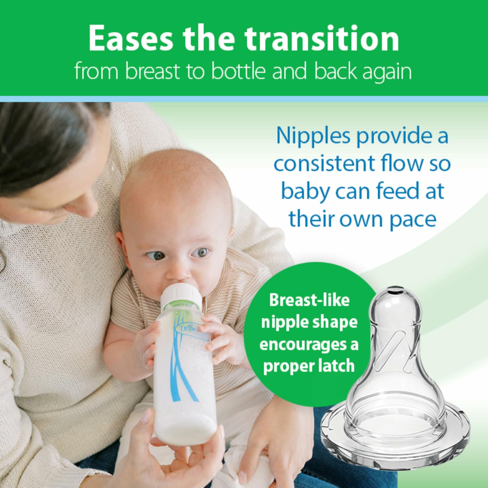 Dr. Brown's Anti-Colic Options+ Narrow Glass Baby Bottle with Level 1 Slow Flow