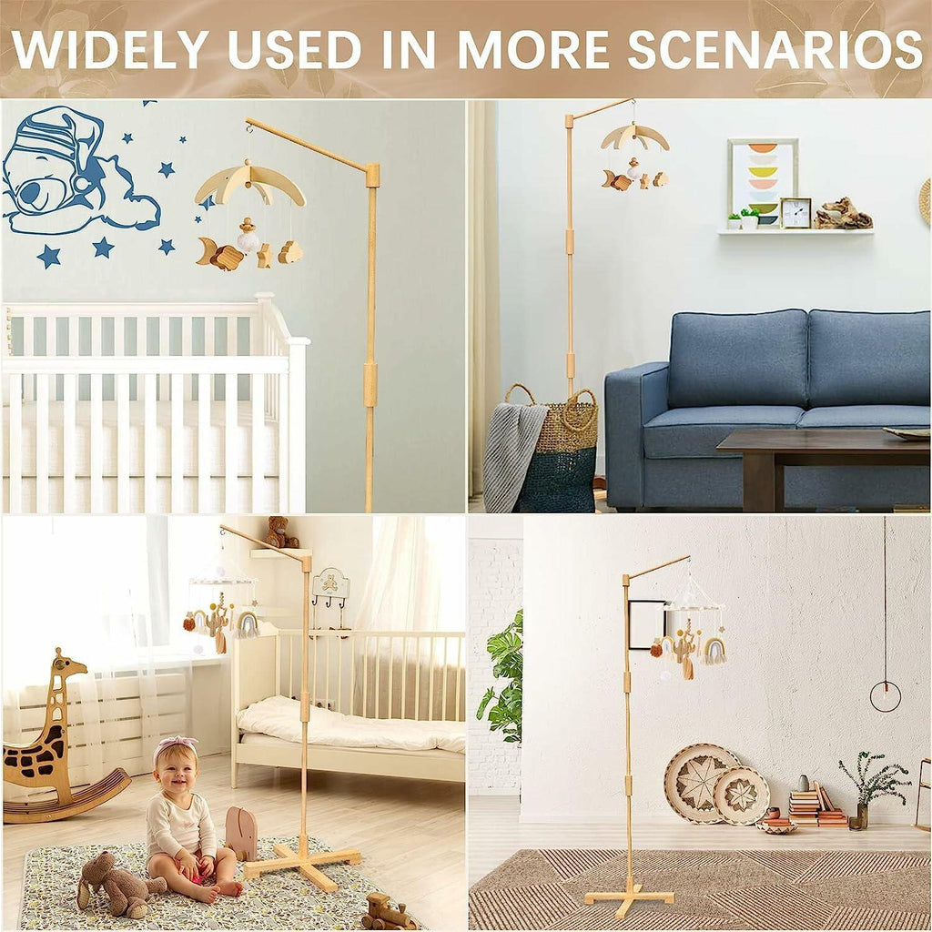 FEISIKE Baby Crib Mobile Arm, 57.4 Inch Mobile Arm for Crib Wooden Nursery Decor