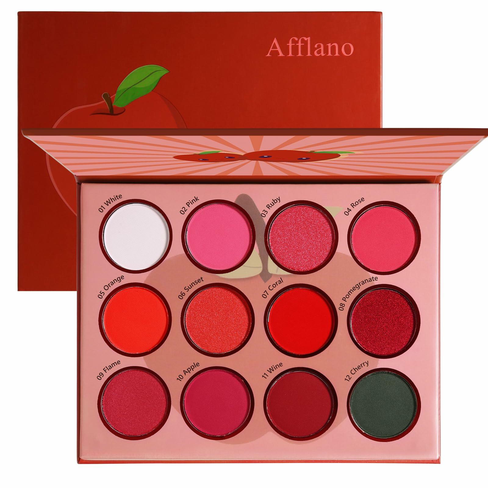 Red Eyeshadow Palette, 12 Colors Matte Shimmer Highly Pigmented Red Goth Makeup
