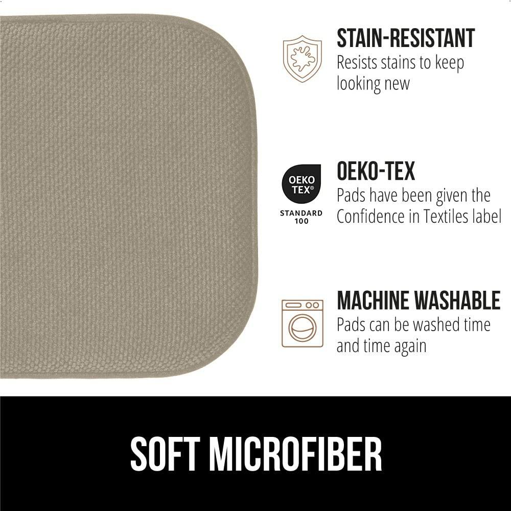 GORILLA GRIP Slip Resistant Chair Cushions, No Ties Required, Set of 6 Memory
