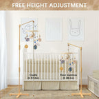 FEISIKE Baby Crib Mobile Arm, 57.4 Inch Mobile Arm for Crib Wooden Nursery Decor