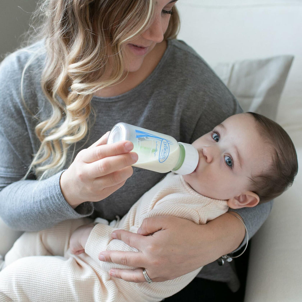 Dr. Brown's Anti-Colic Options+ Narrow Glass Baby Bottle with Level 1 Slow Flow