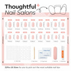 modelones Nude Pink Short Press on Nails, Semi-Transparent Oval Fake Nails Kit