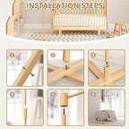 FEISIKE Baby Crib Mobile Arm, 57.4 Inch Mobile Arm for Crib Wooden Nursery Decor