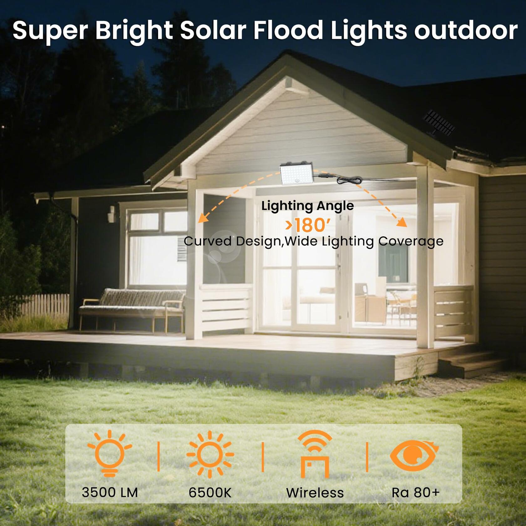 4 PACK LumiZen Outdoor Solar Lights, Split Solar Motion Sensor Outdoor Lights
