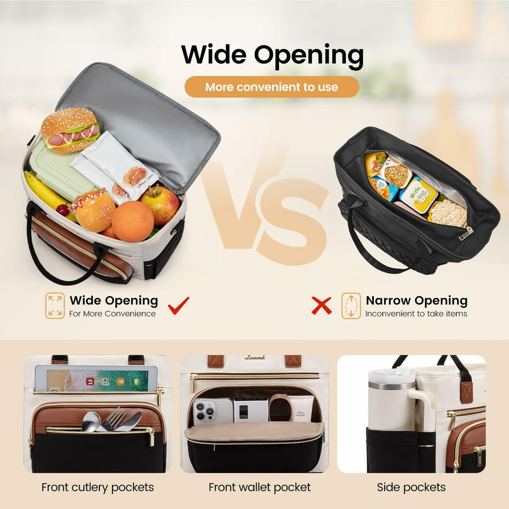 LOVEVOOK Insulated Lunch Bag Women,Wide Opening Adult Lunch Box Women,Large
