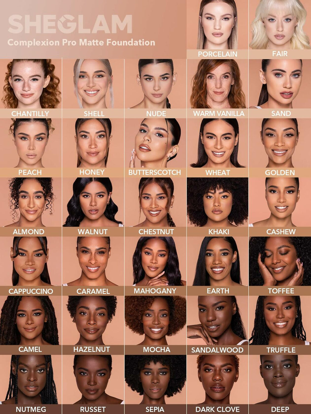 SHEGLAM Full Coverage Foundation Makeup Long Lasting Waterproof Matte Dewy