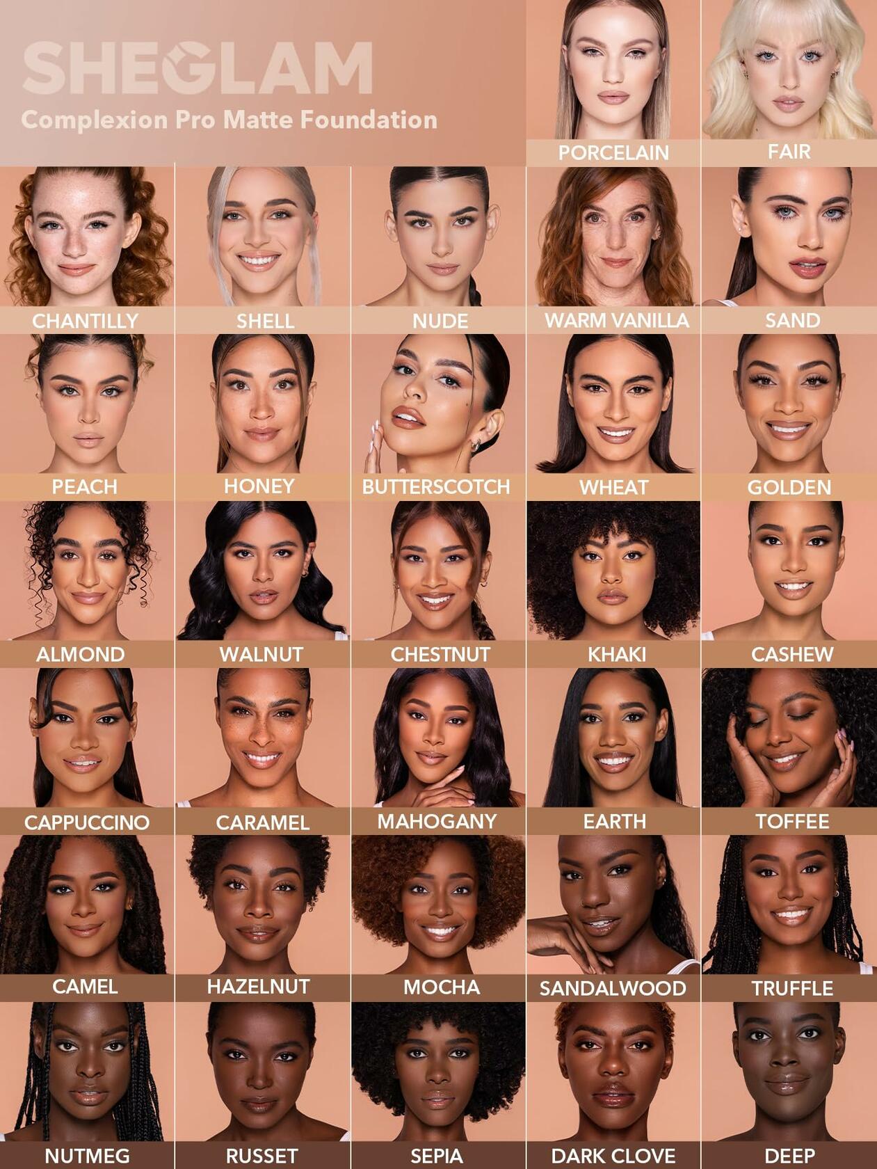 SHEGLAM Full Coverage Foundation Makeup Long Lasting Waterproof Matte Dewy