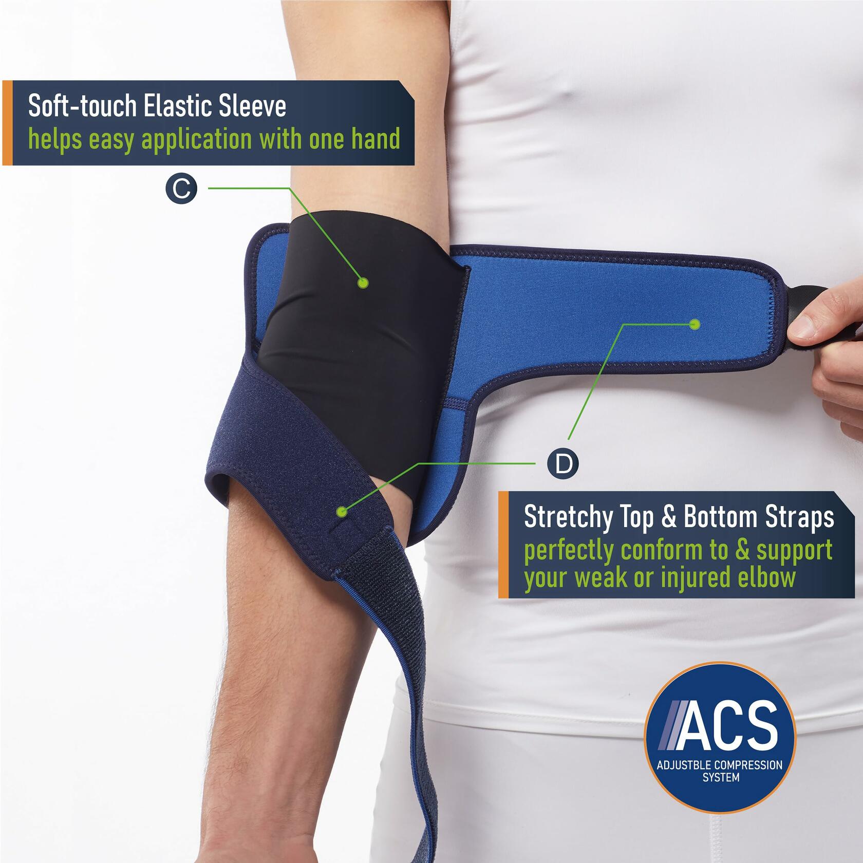 Comforband Adjustable Elbow Brace – Targeted Support for Tennis Elbow, Golfer's