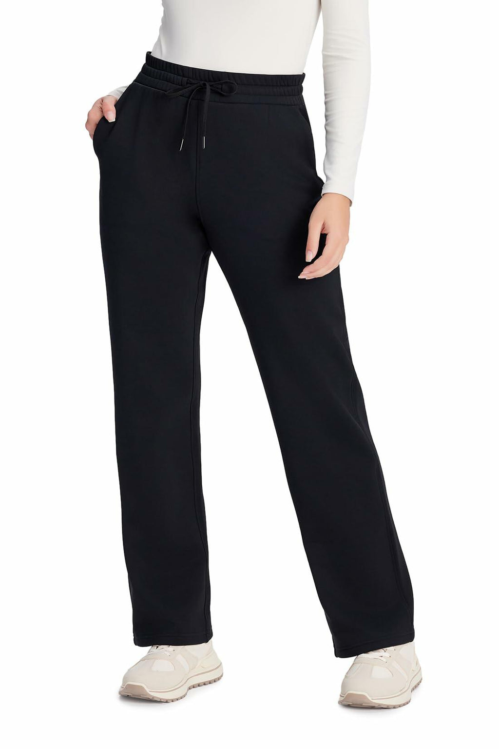 Yogipace Petite Women's CozyWarmth Thick Thermal Fleece Sweatpants, Relaxed
