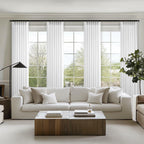 Topfinel Beige White White Linen Curtains 96 Inches Long for Living Room,Pinch