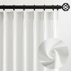 Pinch Pleated Sheer Curtains 84 Inches Long,Light Filtering Semi Sheer White