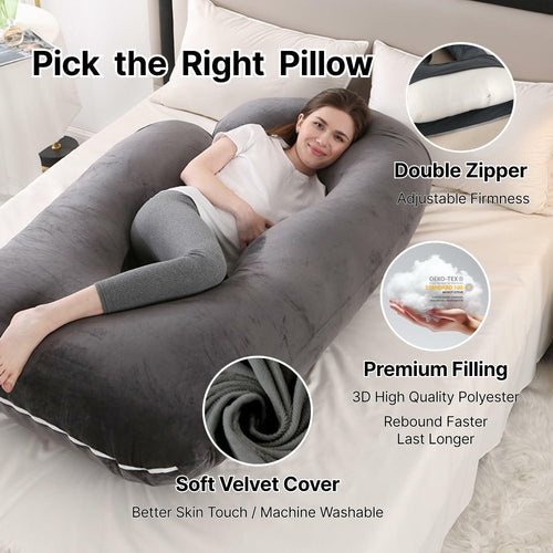 ALLOPERA Pregnancy Pillow, Full Body 57 Inch Maternity Pillow with Removable