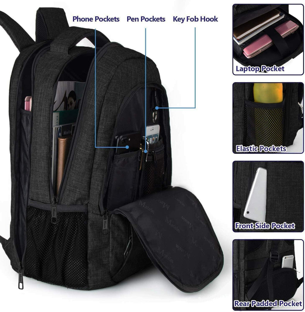MATEIN Extra Large Backpack, 17 Inch Travel Laptop Backpack, Anti Theft TSA