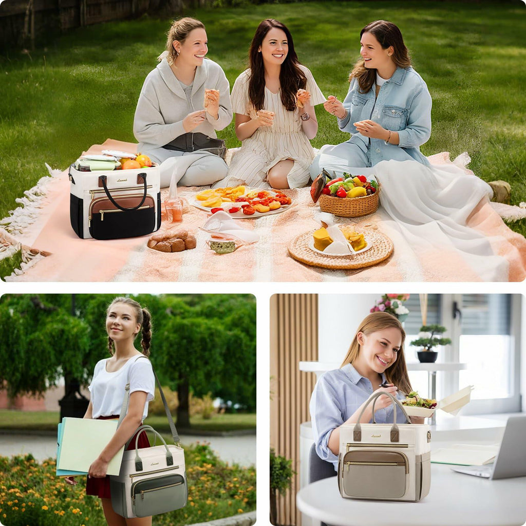 LOVEVOOK Insulated Lunch Bag Women,Wide Opening Adult Lunch Box Women,Large