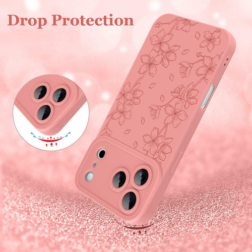 ZIYE Compatible with iPhone 17 Pro Max Case Flower Floral Pattern for Women