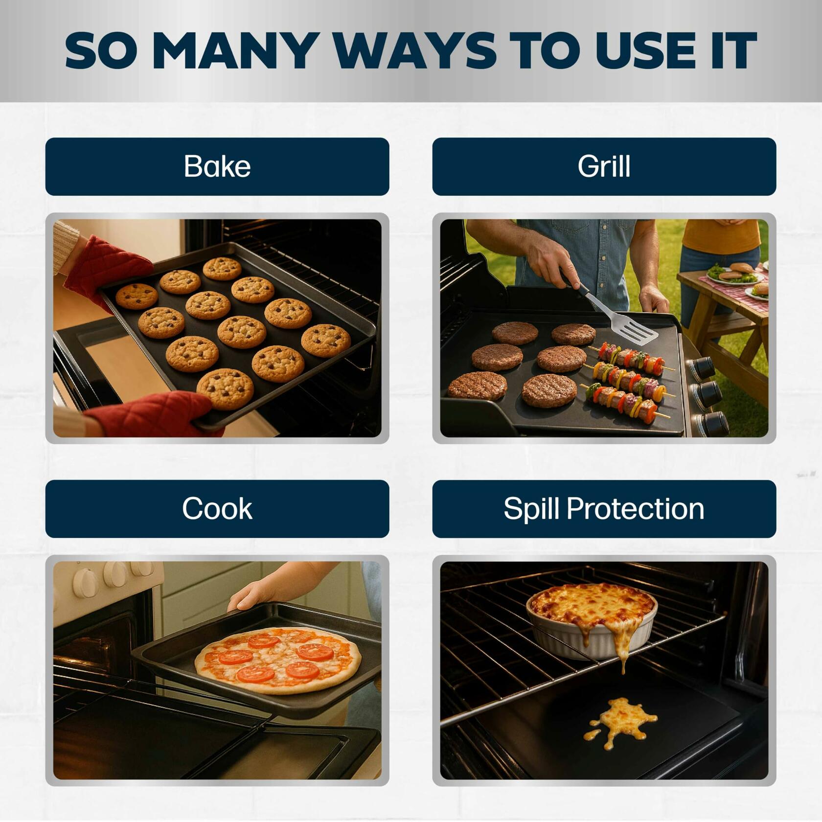 Cooks Innovations Non-Stick Oven Protector Mat - Heavy Duty Nonstick Oven Rack