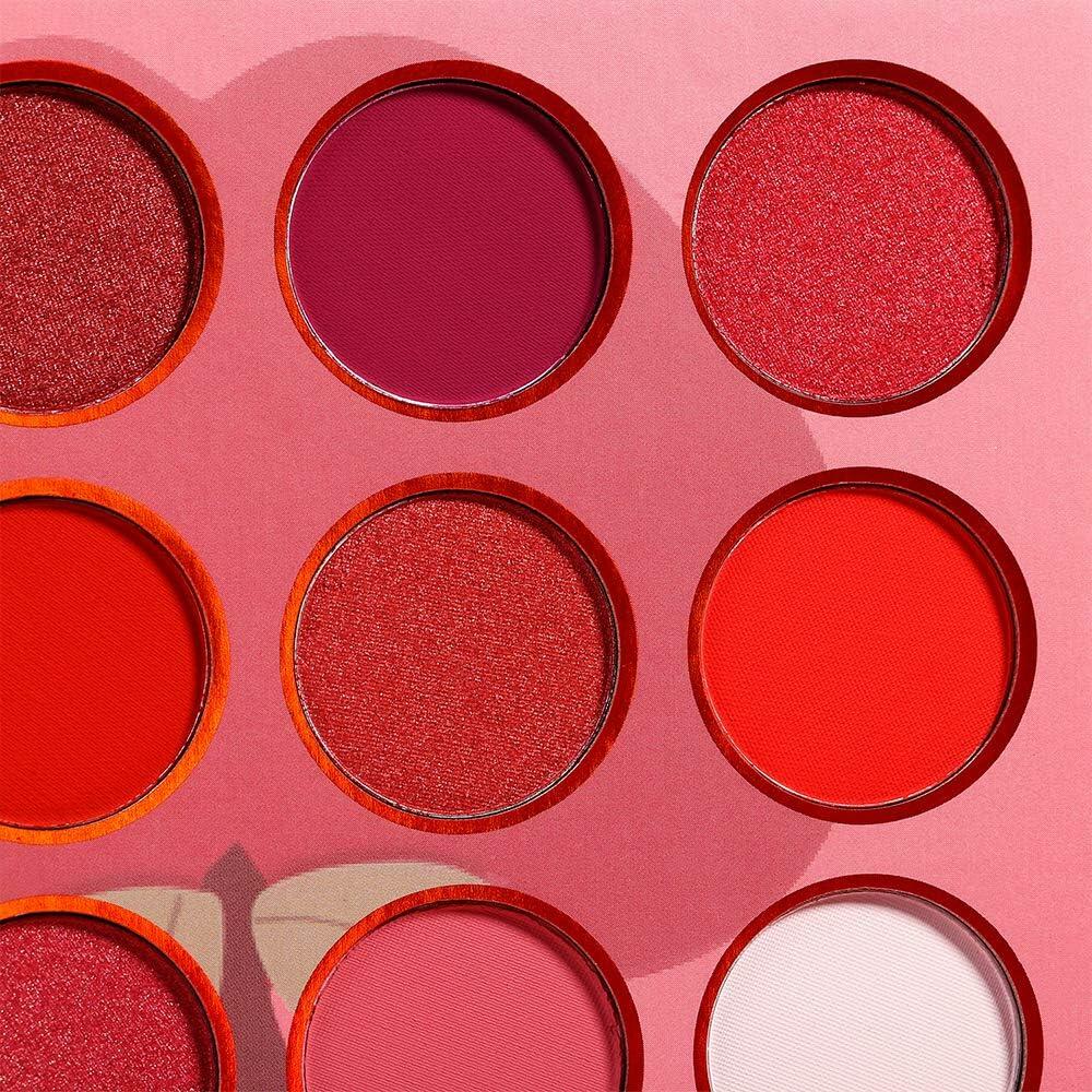 Red Eyeshadow Palette, 12 Colors Matte Shimmer Highly Pigmented Red Goth Makeup