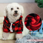 ALUZAEMO XXL Dog Hoodie for Large Meidum Small Dogs, Winter Plaid Fleece Warm